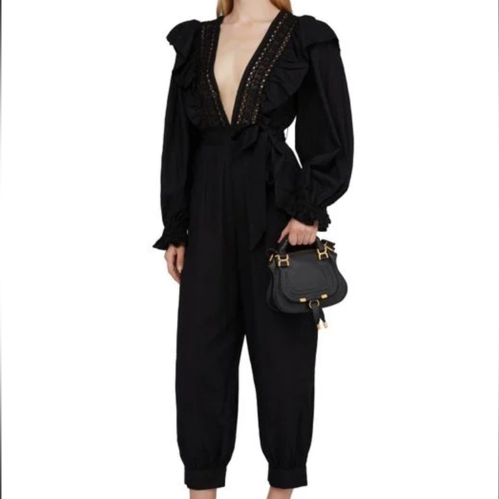 Farm Rio Lace Ruffle Jumpsuit - Picture 5 of 14